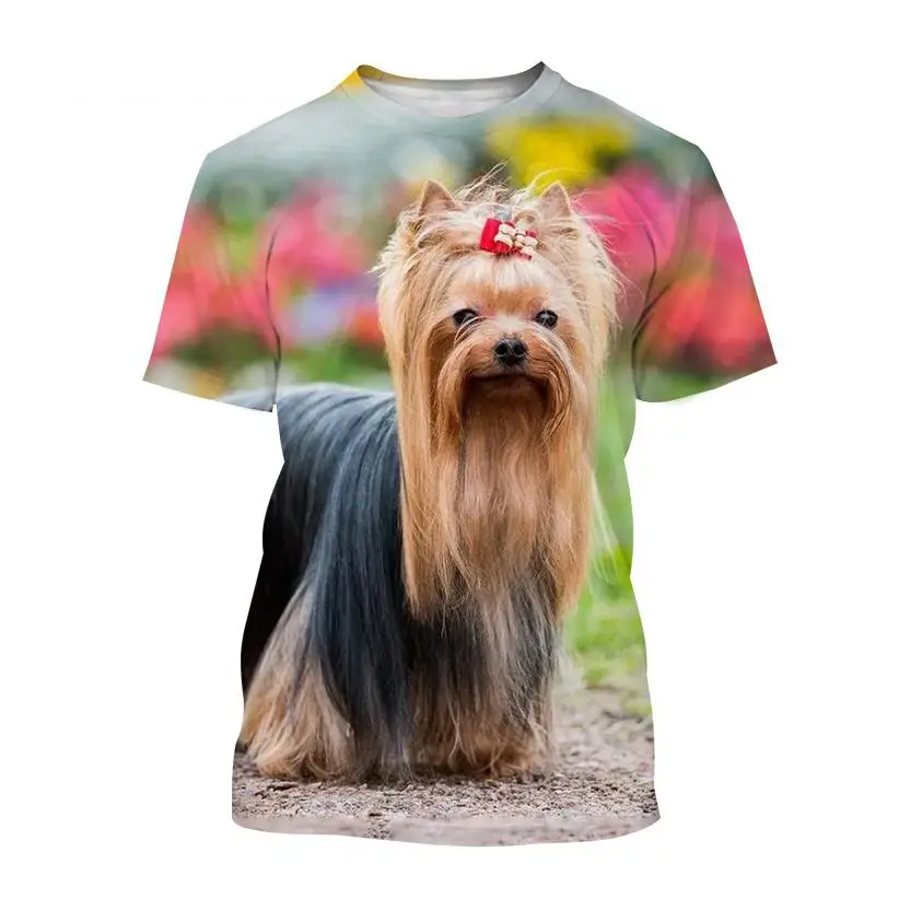 New Cute Animal Pet Dog Australian Terrier 3d Printing Men\'s Women\'s Children\'s T-shirt Breathable Light Summer Sports Top