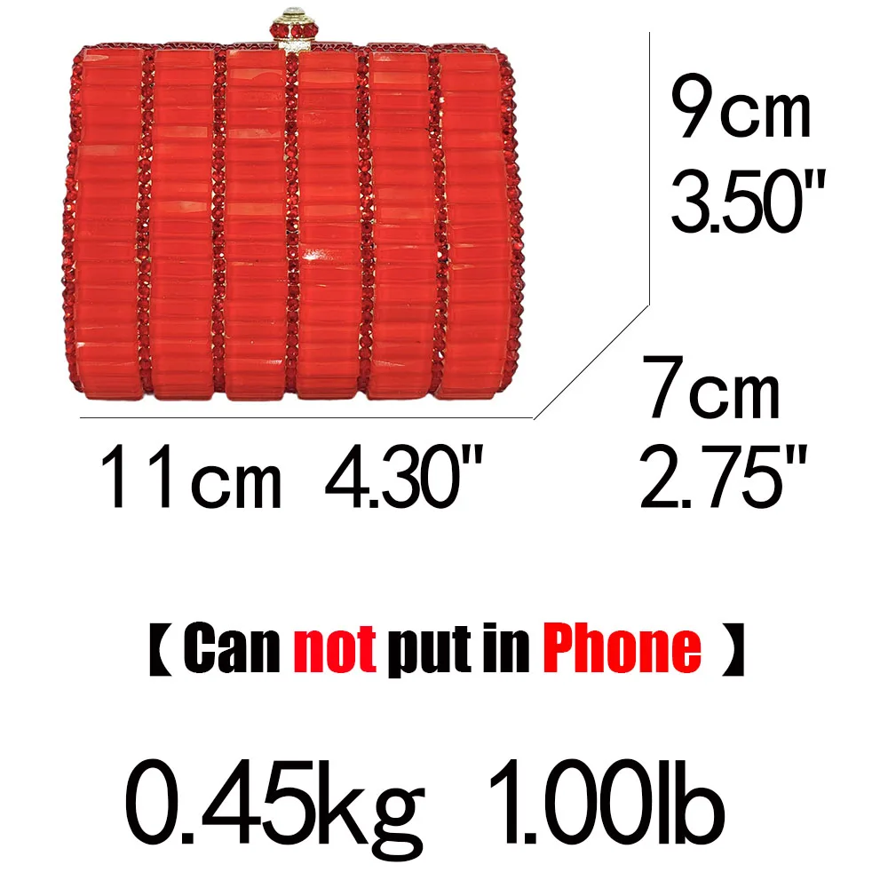 Boutique De FGG Cute Super Mini Women Red Crystal Clutch Evening Minaudiere Bags Party Dinner Rhinestone Handbags Bridal Purse