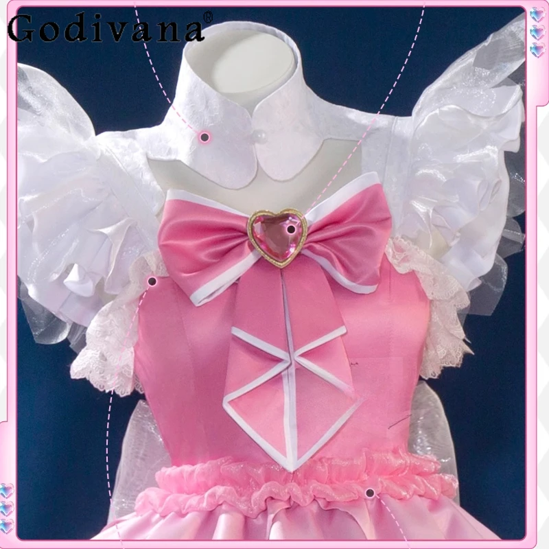 코스프레 의상 애니메이션 코스프레 드레스 여성 백 보우 할로윈 카니발 파티 드레스 여성 여름 유니폼 드레스