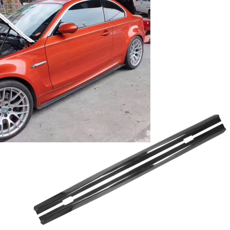 Auto Carbon Fiber R Style Side Skirts For Bmw 1 Series E82 Rear Bumper Spoiler Lip 2011+ E82 Side Skirts