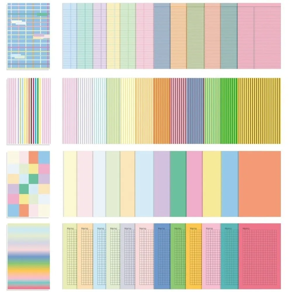 เครื่องเขียน 120 แผ่นแผ่นบันทึกวางแผนแทรกกระดาษไม่เหนียวเหนอะหนะสีสันหมายเหตุงานฝีมือ DIY กระดาษโน้ต