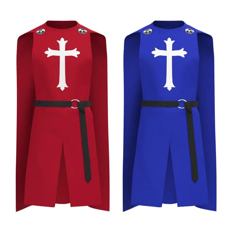 

Medieval Knight Cosplay Costume Men's Halloween Holy Knights Cross Knight Outfit Stage Performance Traditional Chinese C...