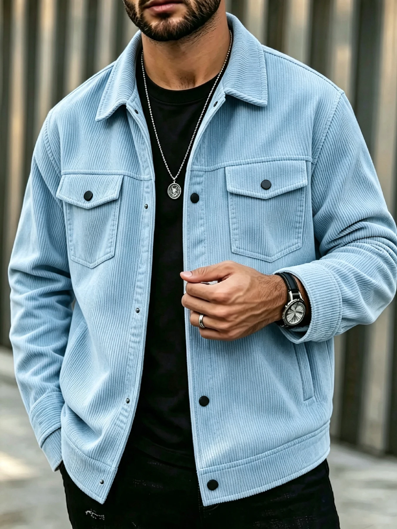 Herren-Cordjacke mit Revers, E – Embellish Knit Bewertung und Preis