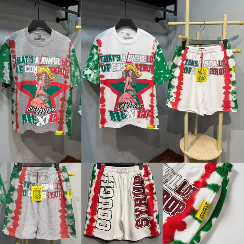 2026 THAT'S A AWFUL LOT OF COUGH SYRUP T-shirt High Quality Casual Loose Printed Short Sleeve Shorts Set Streetwear