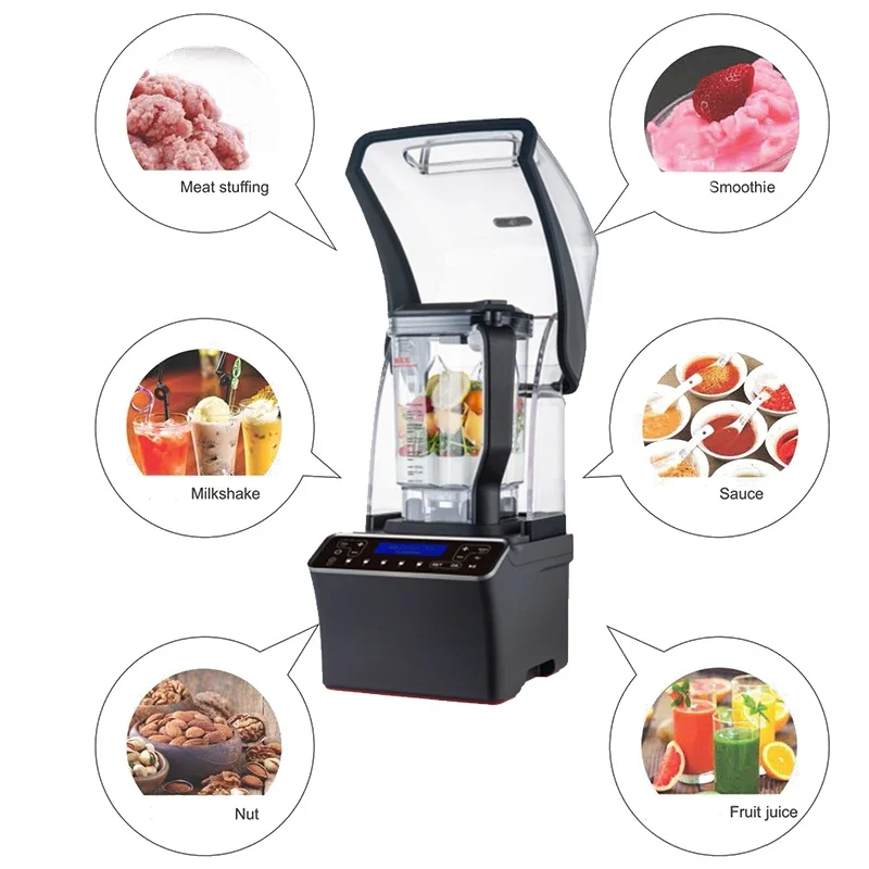 Commercial Industrial Kitchen Fresh Fruit Juicer And Smoothie Mixer Multifunctional Vacuum Blender In Table