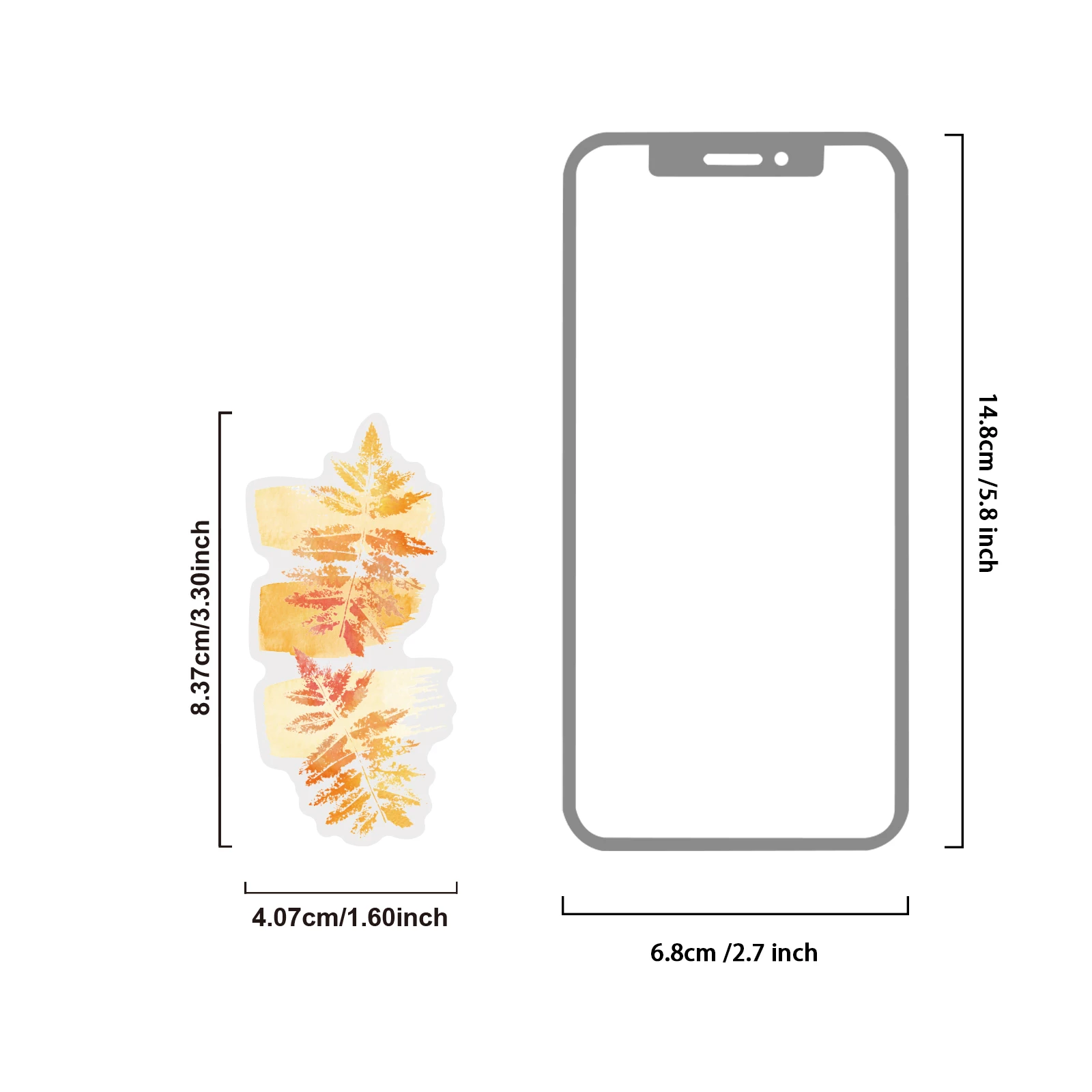 Etori Life 20Pcs Warm Sunlight Watercolor Leaf Stickers, Ink Splash Color Block Autumn Leaves, Autumn Atmosphere Patterns, DIY Collage and Scene-Making Materials Suitable for Room Decoration, Journal Collages, Laptop, Phone Back Cover, Guitar, Photo Album, Diary, Postcards and Envelopes, Bicycle and Helmet, Scrapbook Supplies, Office Decoration Supplies, Artistic Aesthetics, Cycling Decals, Back-To-School Season