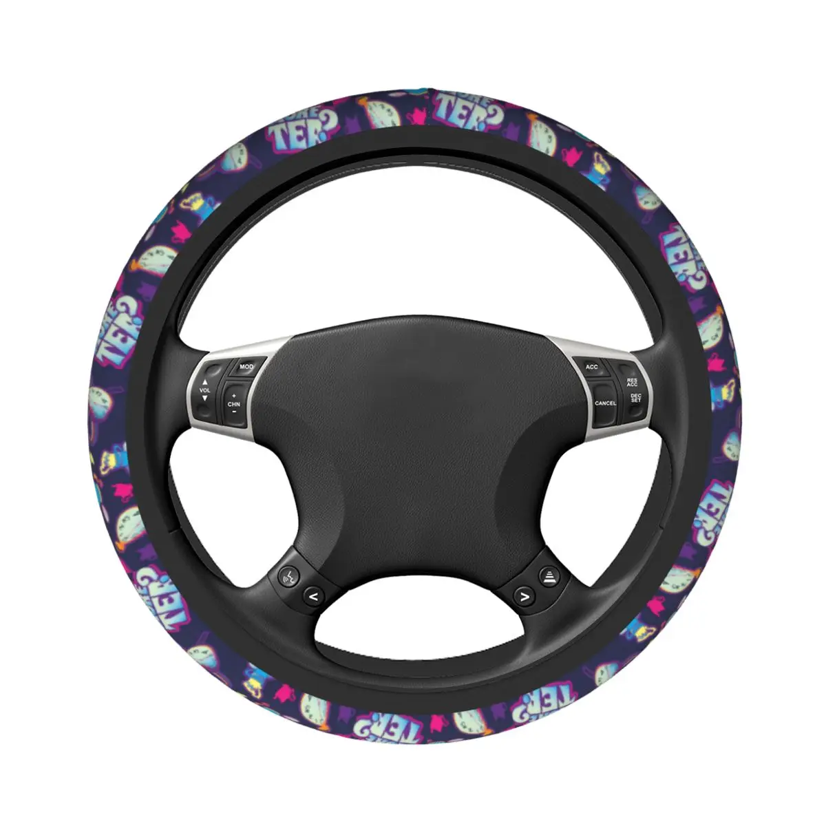 

Чеширский кот, чехол на руль автомобиля, забавное авто украшение для 14,5-15 дюймов, печатные автомобильные принадлежности