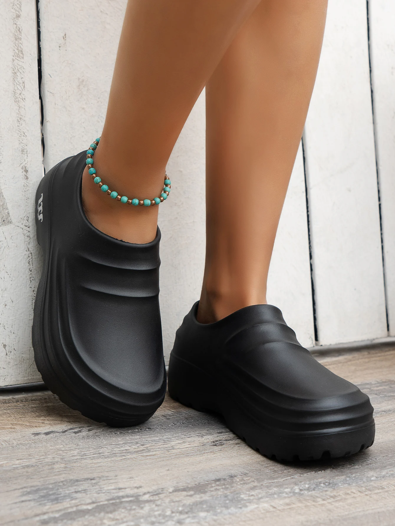Chef's Special Protective Waterproof Work Shoes, Stylish, Simple, Solid Color, Casual, Comfortable, Soft-Soled, Thick-Soled Home Slippers image 2
