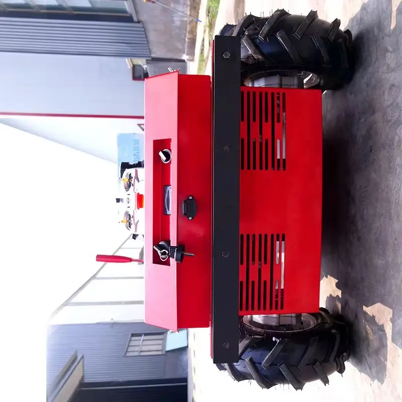 中国製カスタマイズリモートコントロールロボット芝刈り機新型ワイヤレス電動スタートリモートコントロール芝刈り機芝生トリミングロボ