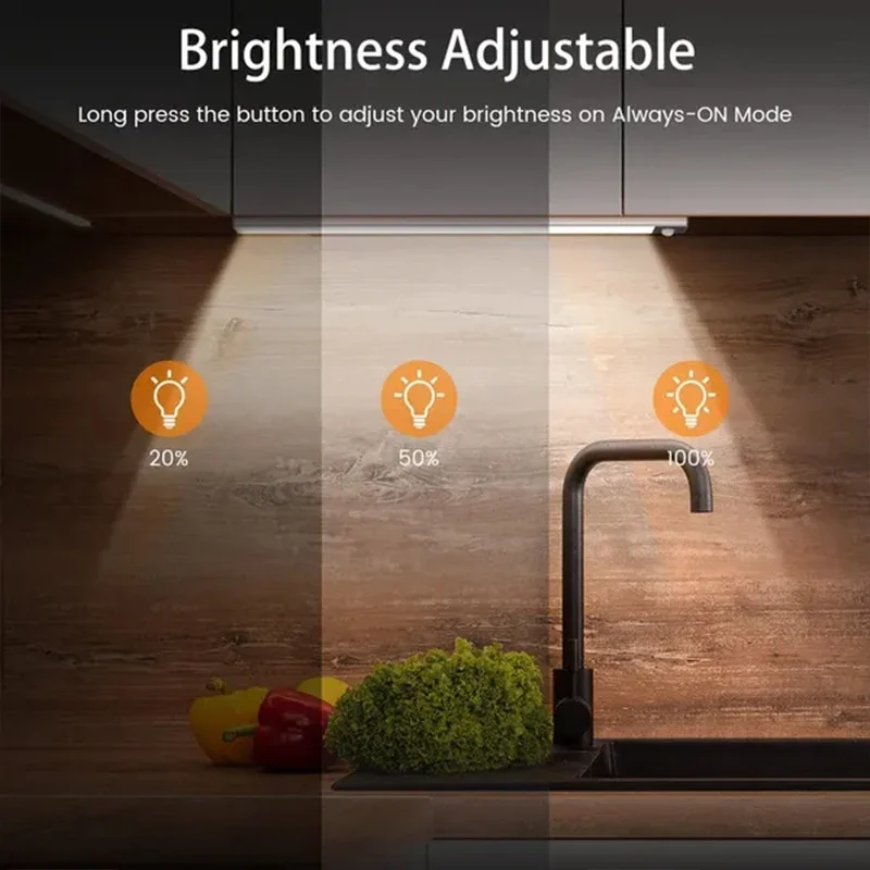 Under Cupboard Kitchen Lights Cabinet Light Motion Sensor Indoor Rechargeable Strip Wardrobe Lighting Battery Operated Magnetic