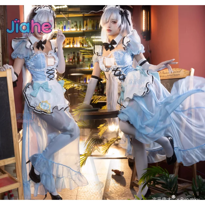 Disfraz de diosa de la victoria: Nikke Cenicienta, uniforme de Lolita dulce para mujer, conjunto de accesorios, nuevo vestido de sirvienta para Halloween