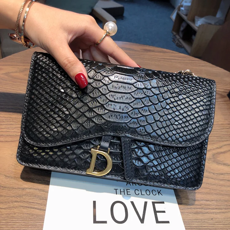 New Genuine Leather Women\'s Bag Crossbody Bag Fashion Crocodile Grain Chain Bag Large Capacity Small Shoulder Bag