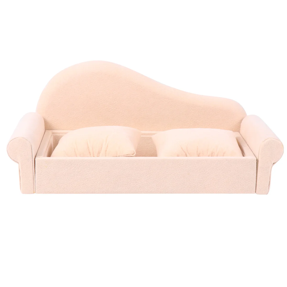 1Pcs Sofa Shaped Jewelry Box Beige Creative Flannelette Display Holder Elegant Watch Bracelet Organizer Gift Decoration