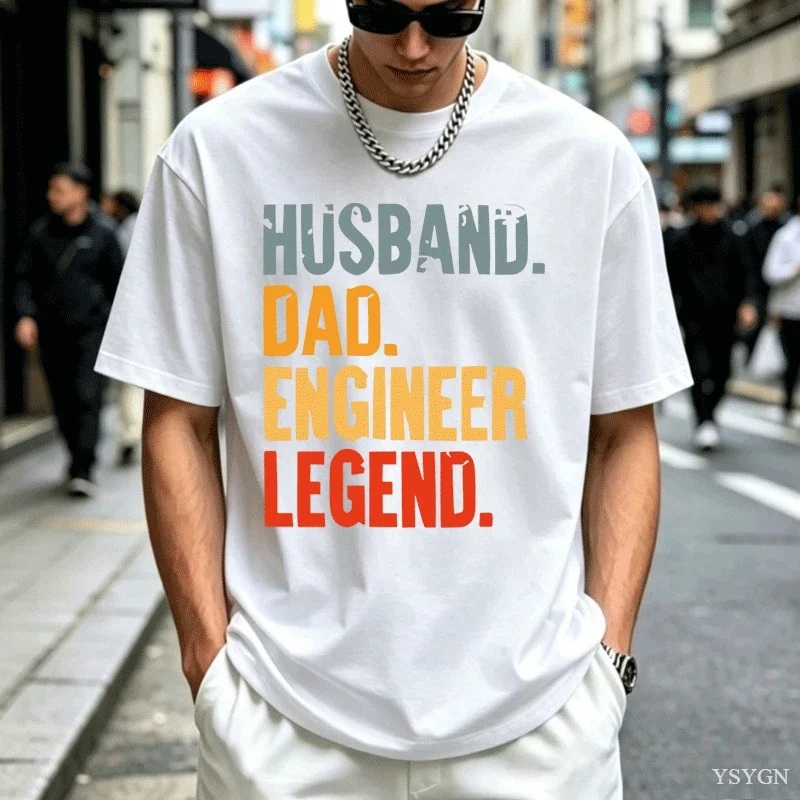 Funny Husband Dad Engineer Legend Retro T Shirts Summer Graphic Retro Streetwear Short Sleeve Father Day Women T-shirt Men Tops