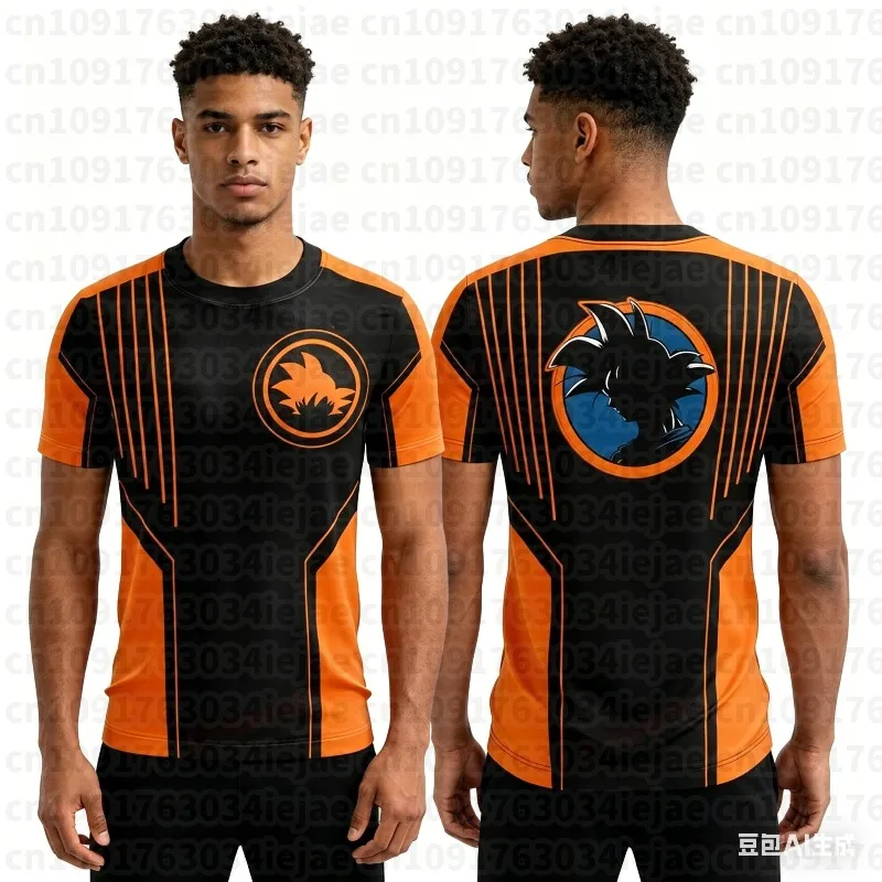 Dragon Ball Z Goku Silhouette Racing 3D Quick Dry T-Shirt for Men Women Summer Sports Anime Tee Summer Fashion Streetwear