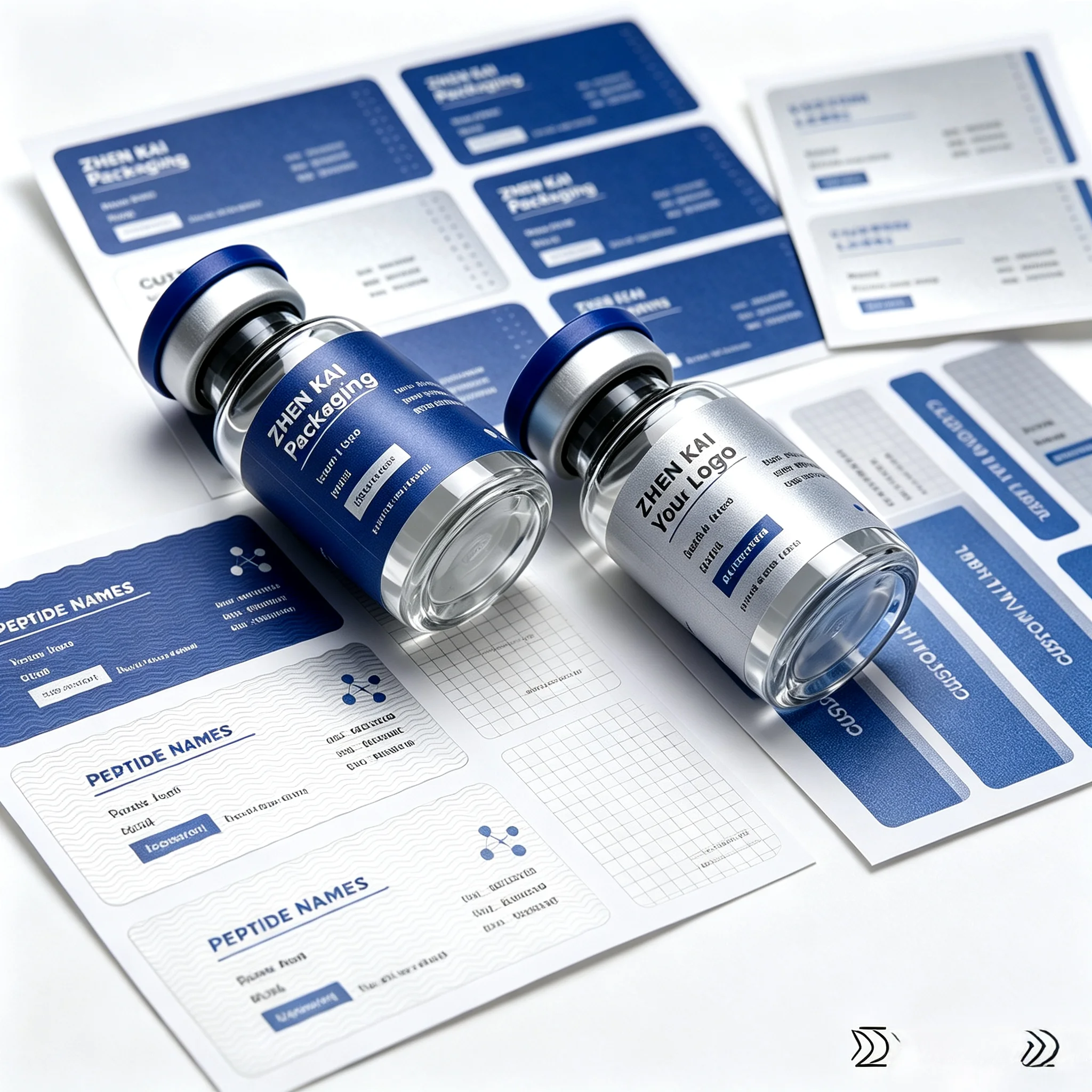 Precision Printed Waterproof Self Adhesive Peptide Vial Labels,High Temperature Resistant Stickers for Injectable Health Supple