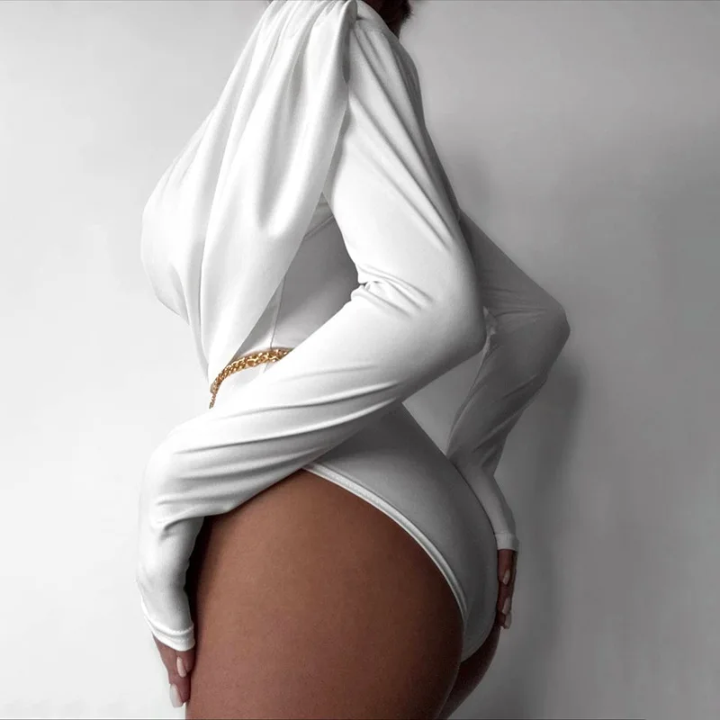 ชุดบอดี้สูทผู้หญิงทรงเข้ารูป แขนยาว จับจีบ ดีไซน์เก๋ไก๋ สไตล์สาวแซ่บ สำหรับงานปาร์ตี้ คลับ  คอลเลคชั่นฤดูใบไม้ร่วง 2025