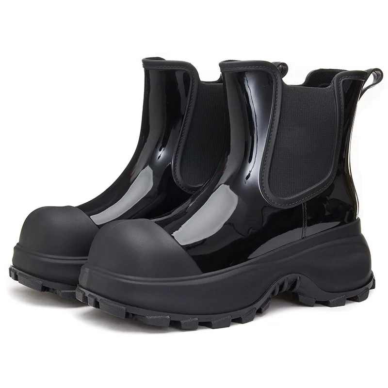 New Unisex Rain Shoes Couples Outdoor EVA Rain Boots New Fashion Women Man Outdoor Thick Sole Mid Cap Waterproof Shoes