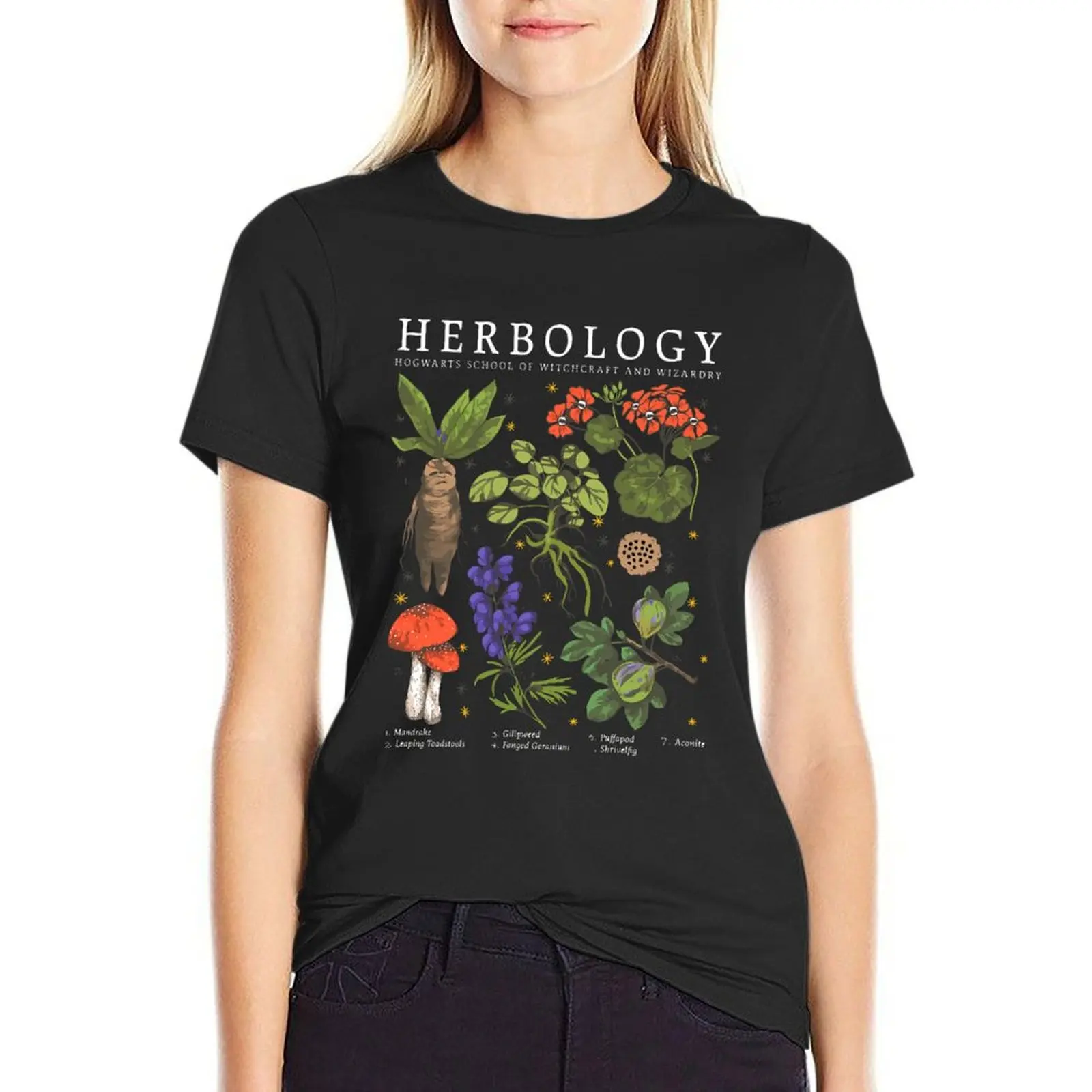 herbology plant T-Shirt female cute clothes plus sizes funny Woman clothing