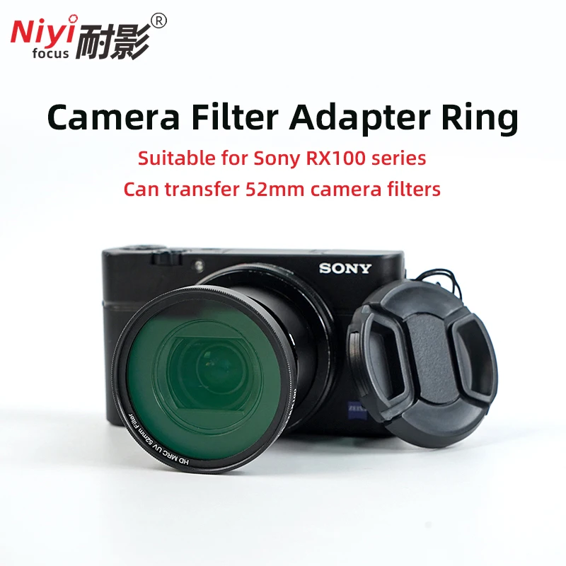 52mm Filter Adapter Ring Set with Lens Cap for Sony RX100 Series & ZV-1 Cameras RX100/RX100II/RX100III/RX100IV/RX100V,etc.