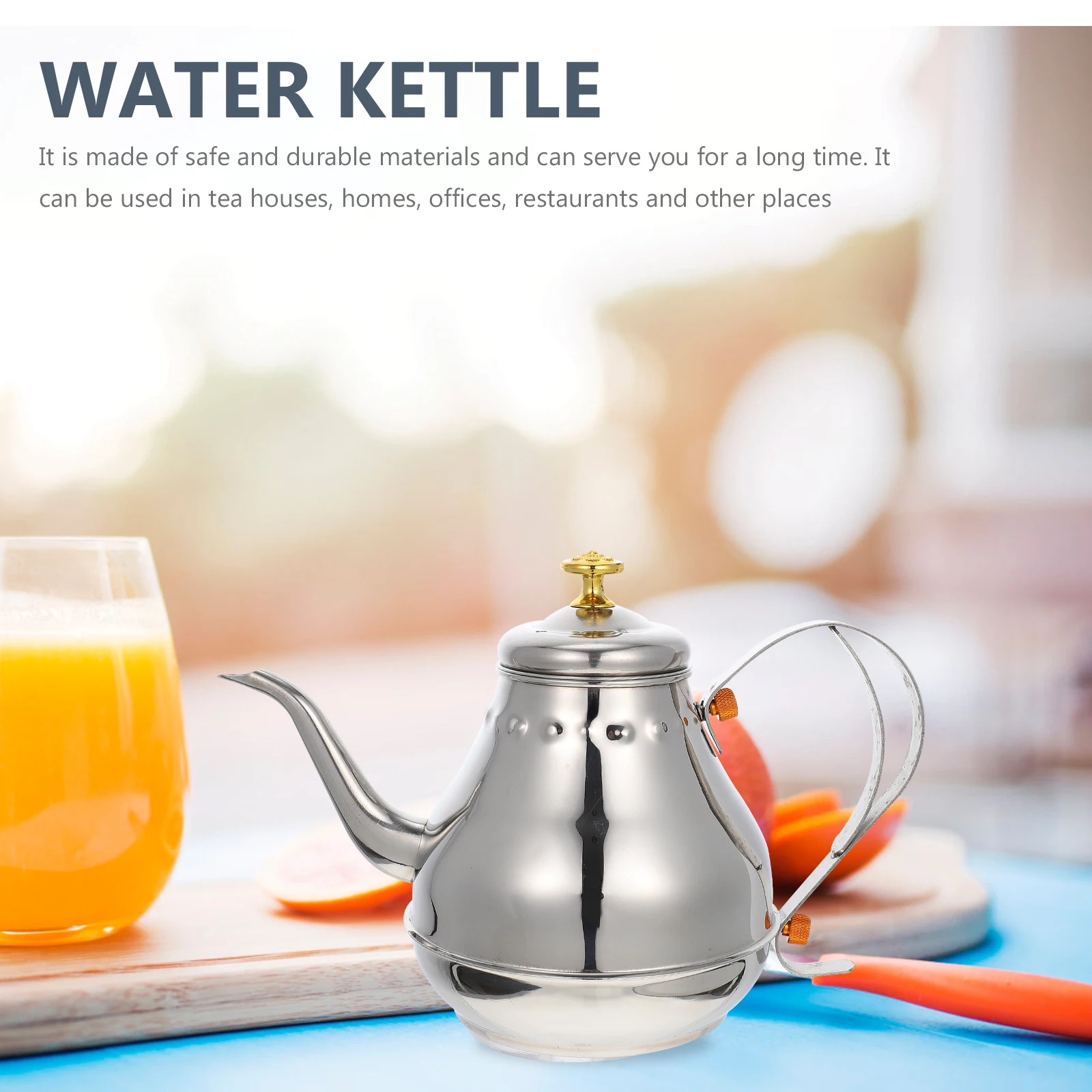 

Stainless Steel Kettle for Boiling Water Filter Design Practical Teakettle Kitchen Office Tea House Restaurant Silver Color