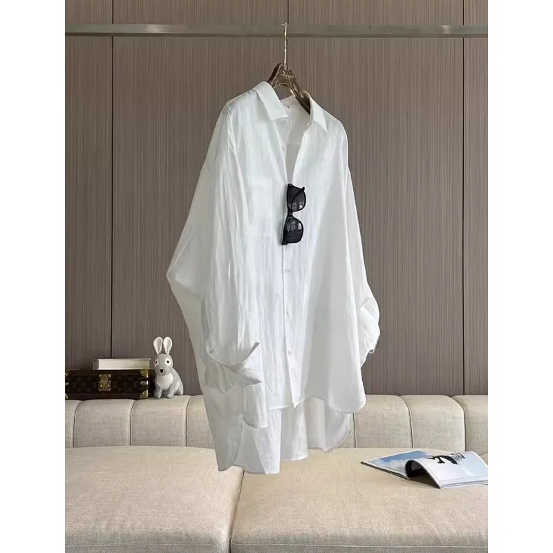 

Loose Long Sleeve White Shirt Oversized Youth Fashion Breathable Summer Casual Wear for Men And Women Spring Lazy Style Outfit