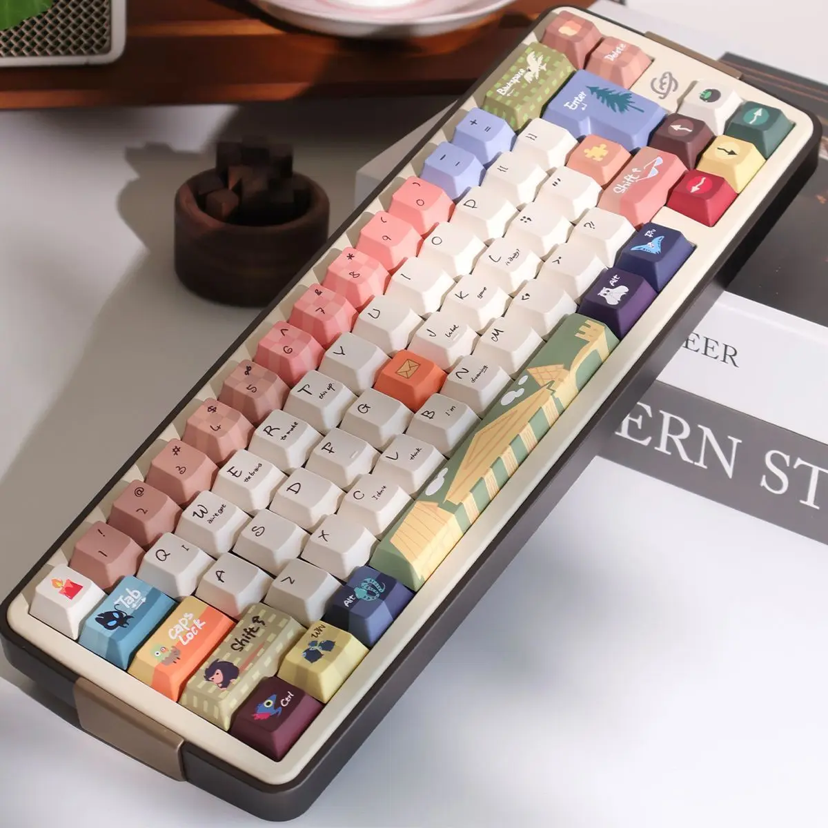 

Original animal keycaps for girls, a full set of PBT hot sublimation original factory/MOA suitable for wooting and other keyboar