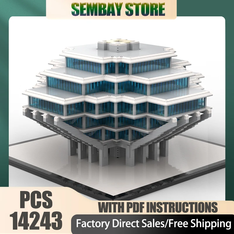 

Модель City Street View Moc Building Bricks Модульная модель библиотеки Технологические блоки Рождество DIY Игрушка Строительство Военные подарки