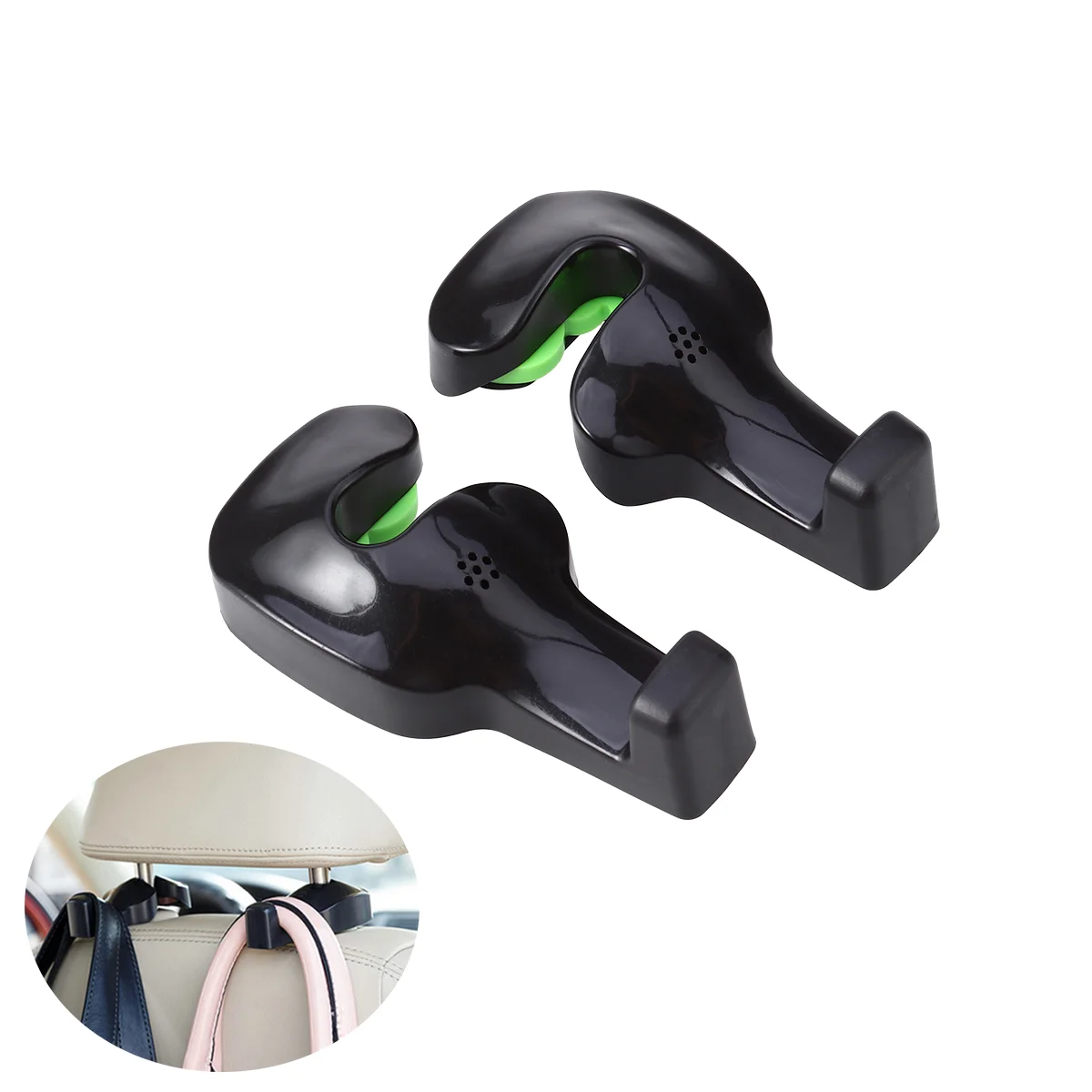 

2pcs Car Vehicle Back Seat Headrest Hanger Holder Hooks (Black) Car Seat Hook Auto Seat Hooks Car Seat Hanger