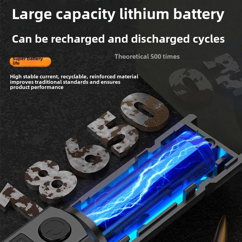 Rechargeable white laser strong light flashlight with digital display, ultra bright outdoor lighting, long-range shooting, house