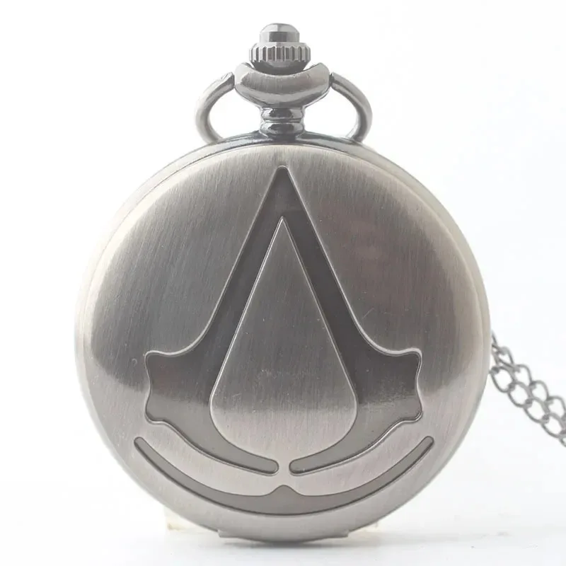 Vintage Quartz Pocket Watch Personality Engraved Flip Arabic Numerals Display Necklace Pendant Men's Ladies Student Gifts