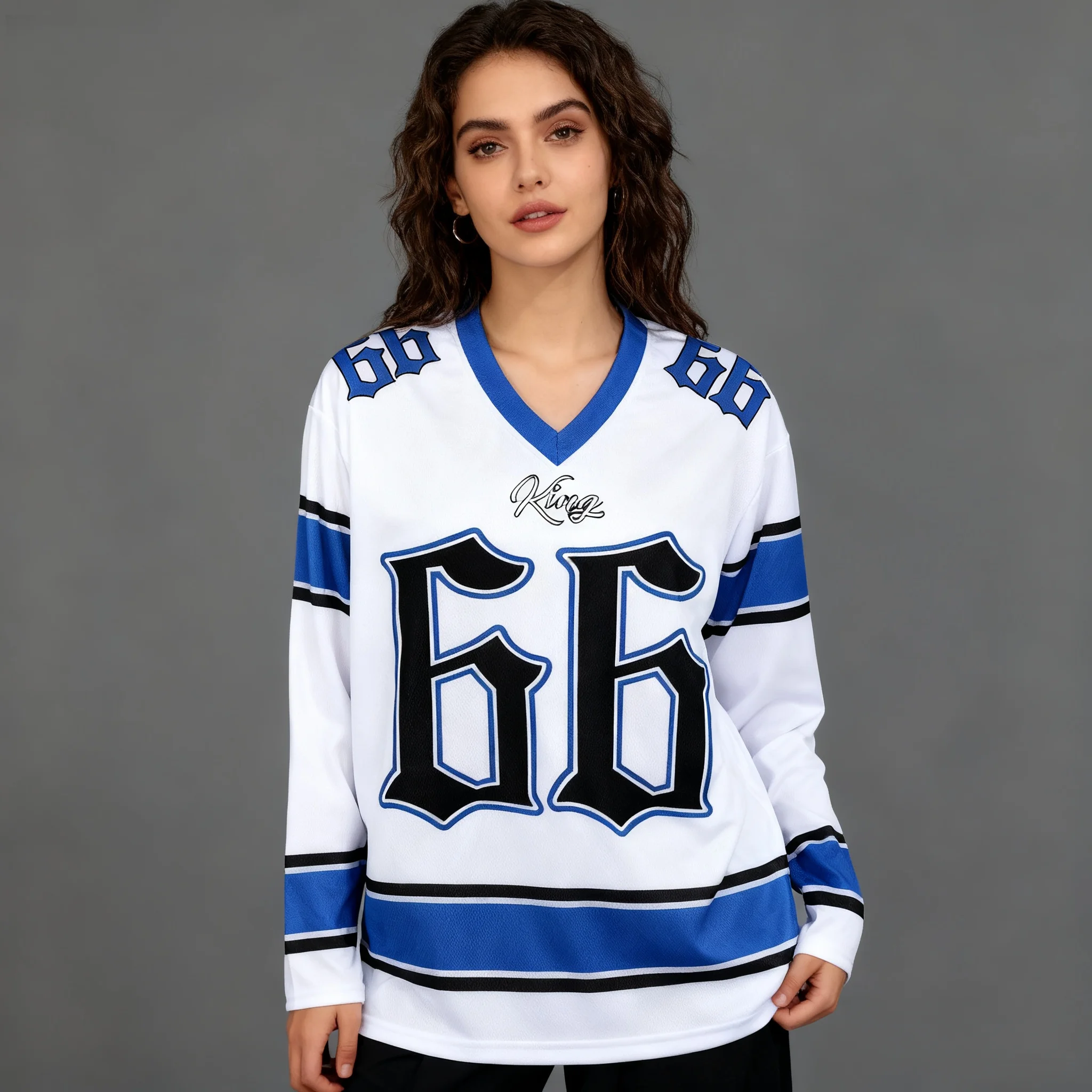 Camiseta de manga larga para primavera y otoño e invierno, Jersey bonito y fresco, estilo número 66, estilo perezoso para mujer, Top grande 3D para adultos