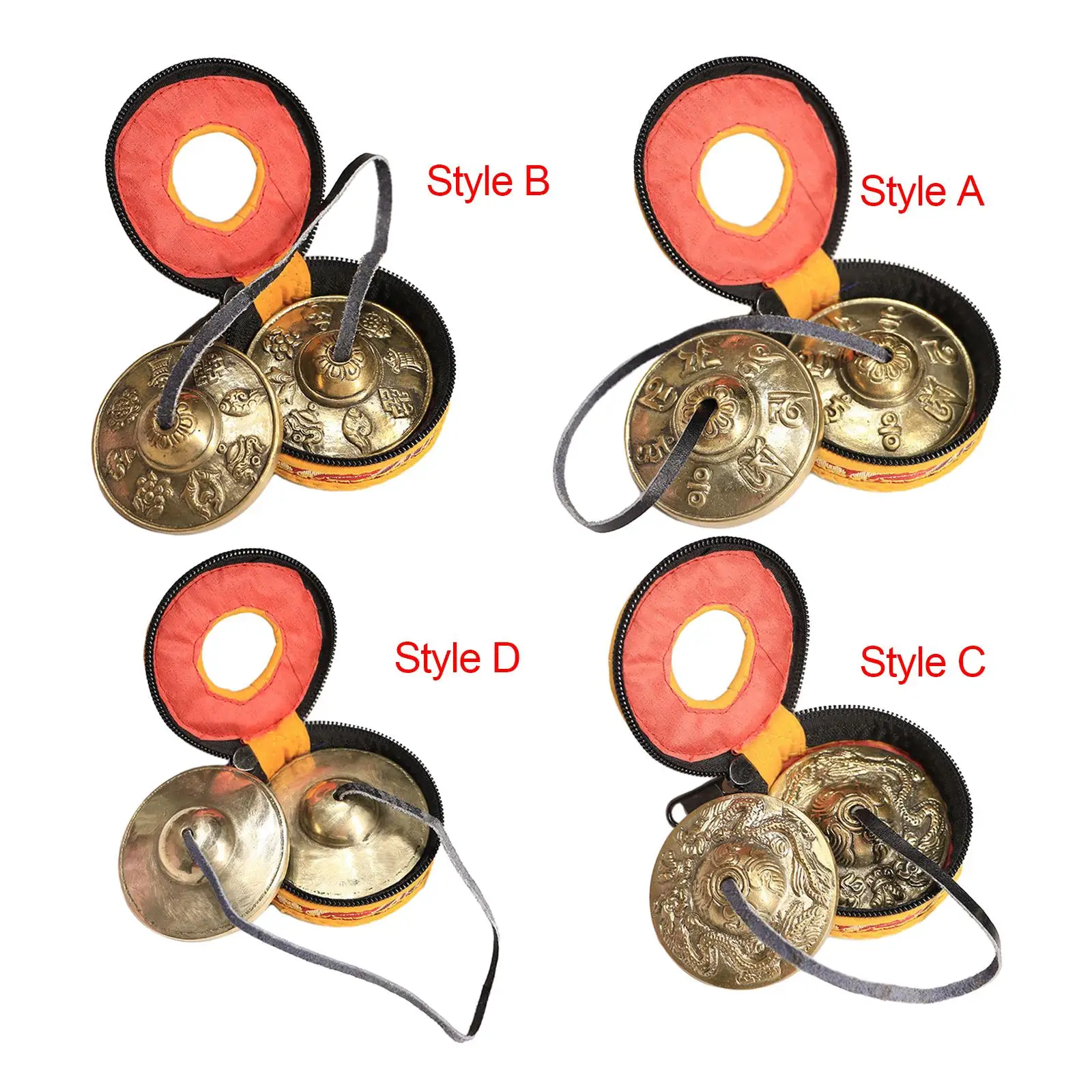 صنج Tingsha التبتي للعائلة والأصدقاء هدايا فريدة من نوعها لتزيين اليوجا محمول بقطر 6.5 سنتيمتر رموز Tingsha البوذية #2