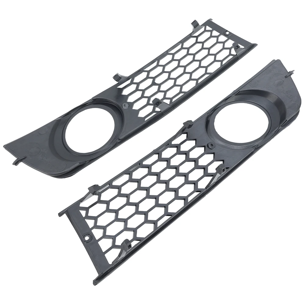 3 قطعة المصد الأمامي السفلي شواء + شبكة مصابيح الضباب لأودي A4 B6 2001-2005 ABS لمعان أسود استبدال أجزاء شبكة العسل #4