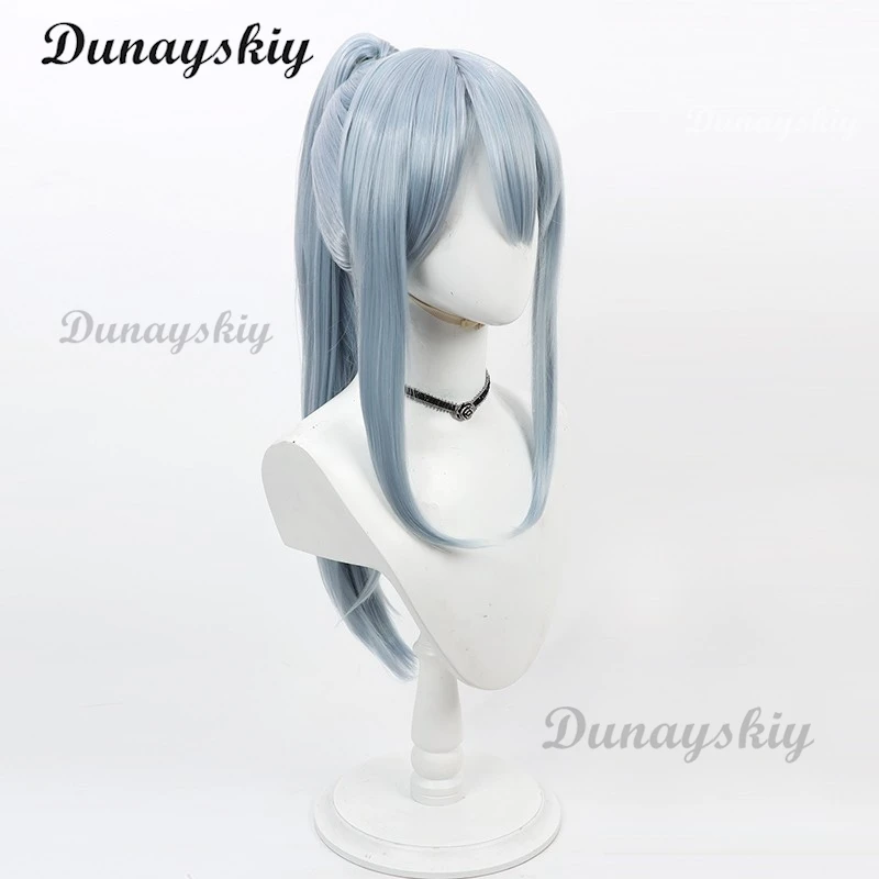 Mashle Abyss Razor Cosplay Perruque, Queue de Cheval, Frange, Gris, Bleu, Cheveux Synthétiques Raides, Anime Magic Muscles, Play Sauna Wear