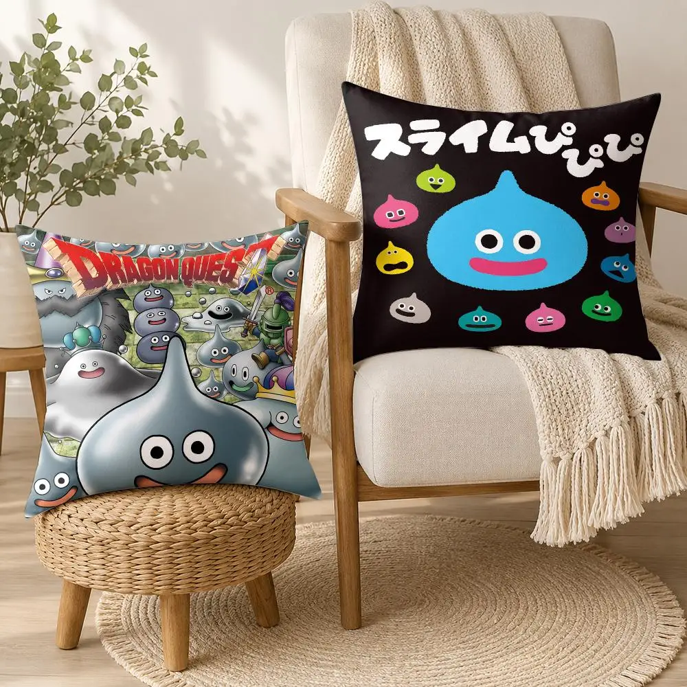 Dragon Quest Heroes Rocket Slime Cushion Cover Square Decorative Throw Pillow 40x40cm For Sofa Bedroom Living Room Home Decor