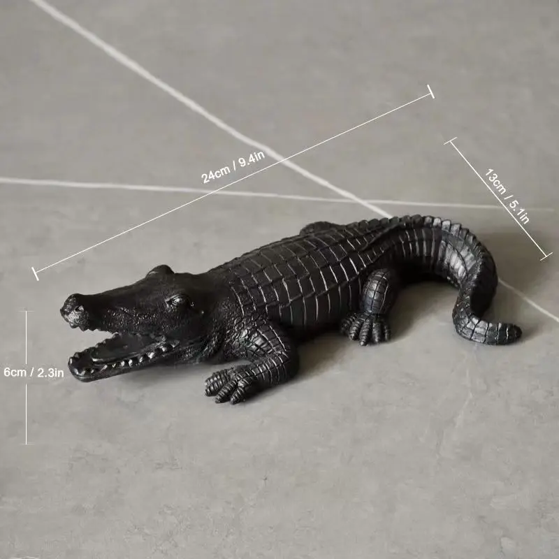 Home Decor Crocodile Wildlife Statue Sculpture Decoration Abstract Animal Figurine Room Desk Home Interior Decorating Gift - view 3