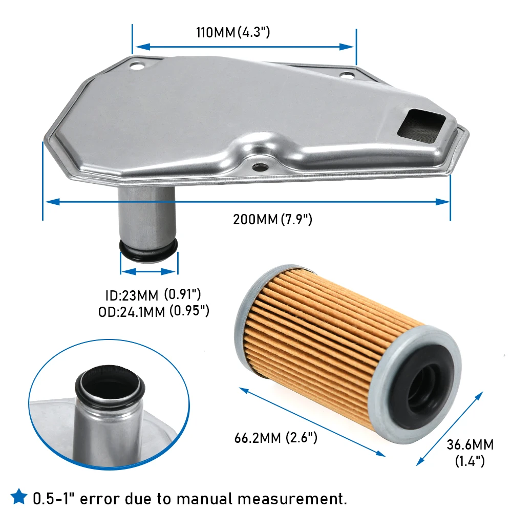 Transmission Oil Filters & Pan Gasket Set For 12-19 Nissan Sentra Versa Note 31728-3JX0A 31728-3JX0B RE0F11A 3172628X0A
