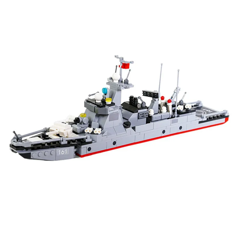 DIY MOC3518-21 Military Aircraft Carrier Missile Destroyer Submarine Small Particle Assembly Block Toy Model for children gofts