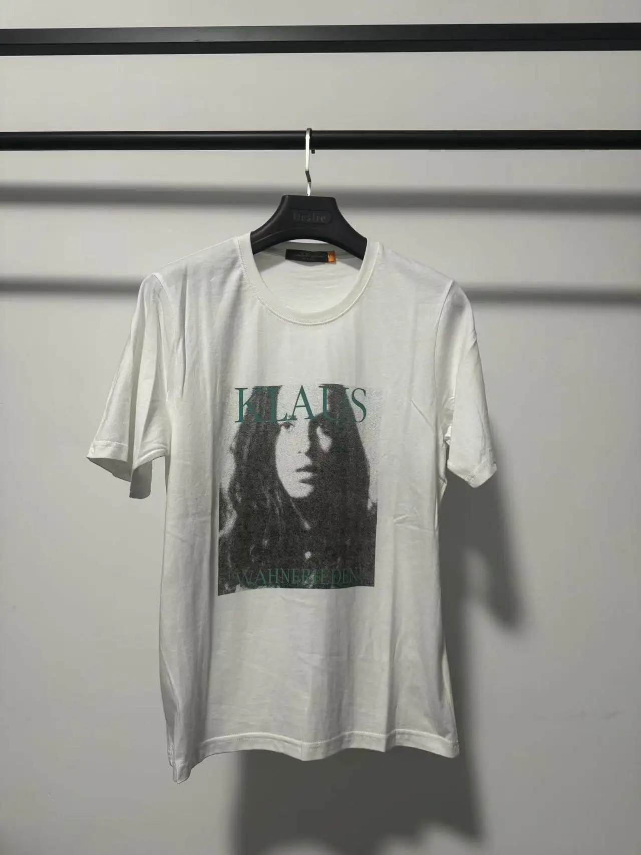 Under 06ss T KLUAS Extinct White Portrait Print Navy Blue Short Sleeve T-Shirt