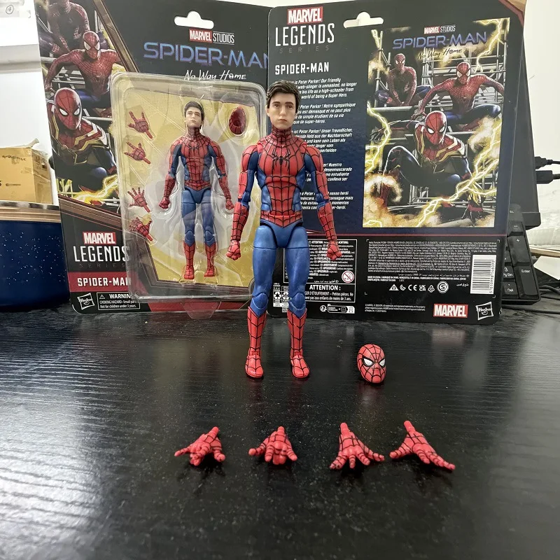 Nova Figura de Ação Hasbro Marvel Legends Series Tom Holland Spider-Man Escala 1/12, Ornamentos Decorativos Spider-Man em Cartão Retro