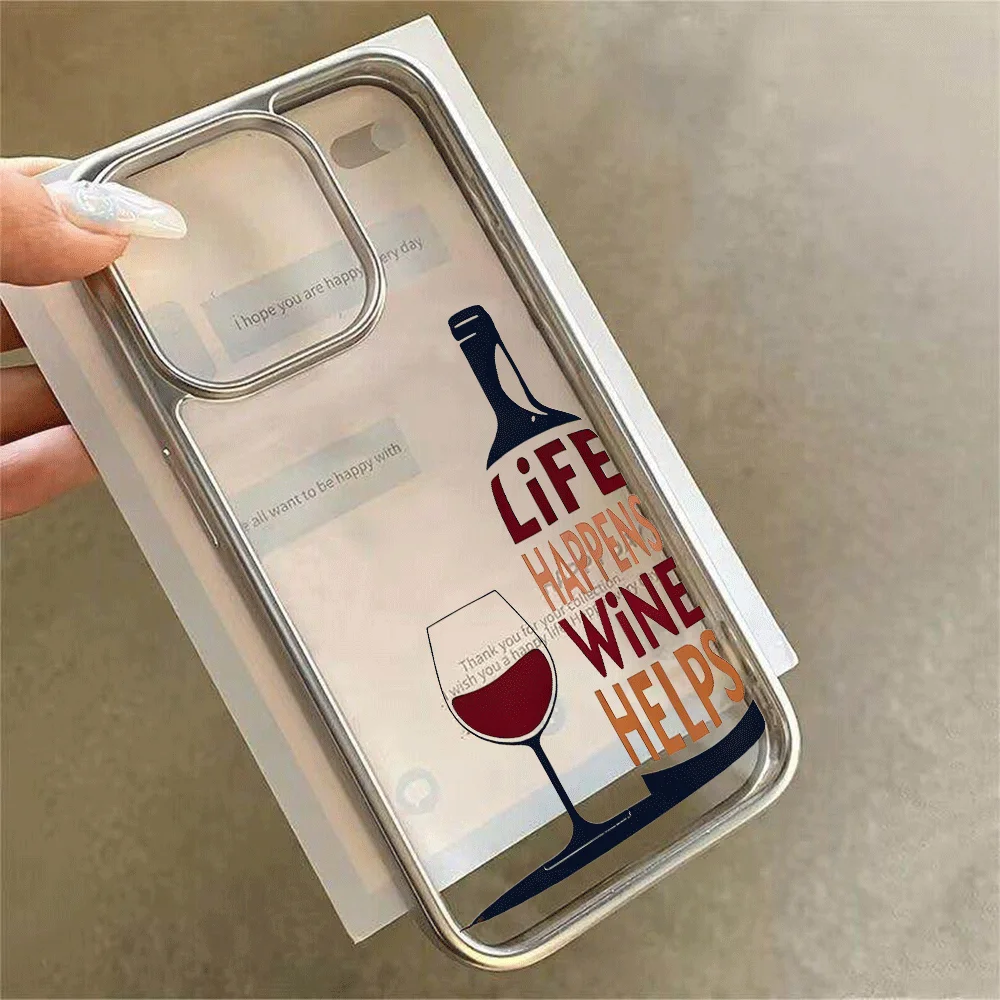 

Shockproof Red Wine Goblet Bottle Phone Case For iPhone 17 16 13 12 15 14 11 Pro Max XS X 14 15 16 Plus 17 Air SIlicone Cover