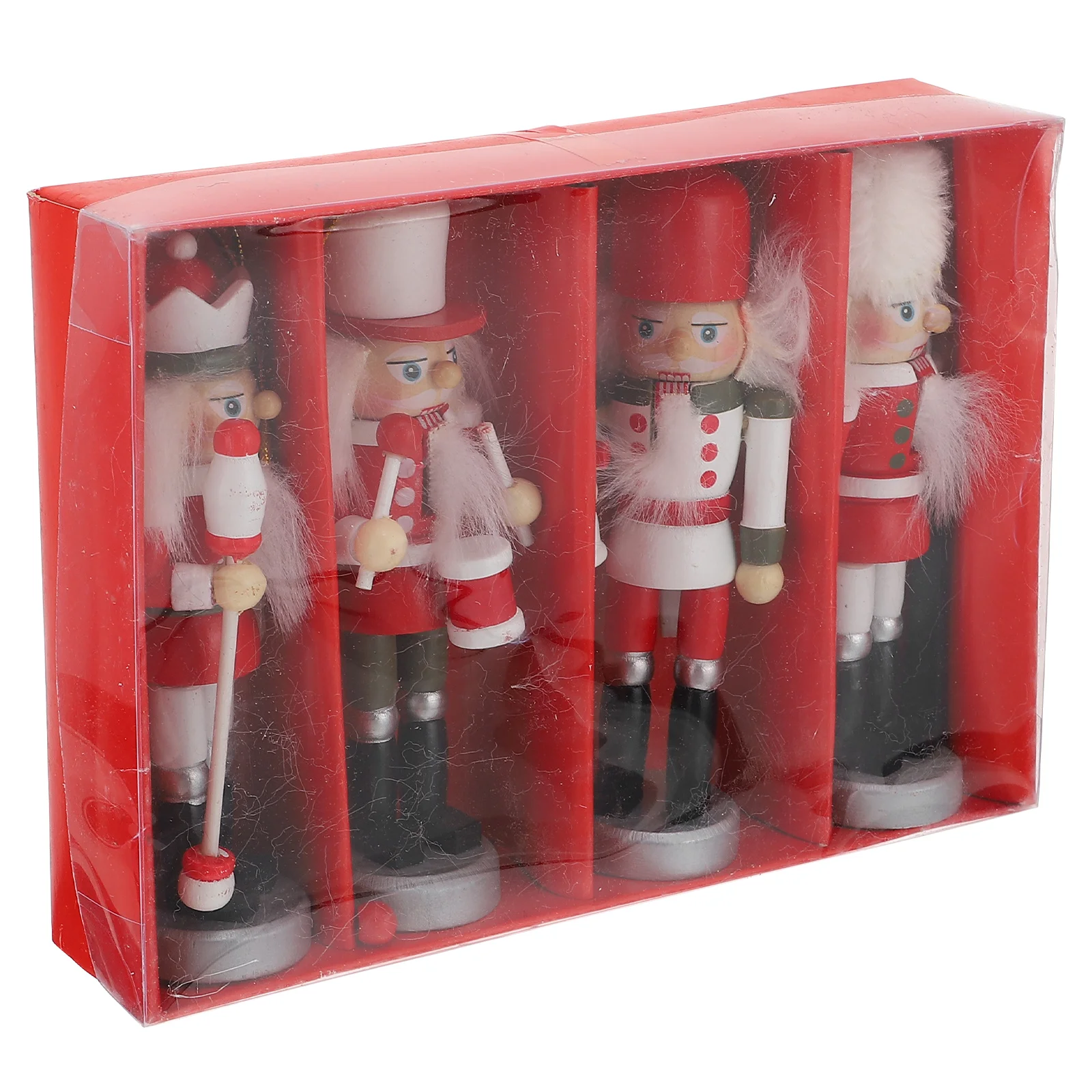 

4Pcs Wooden Nutcracker Soldier Christmas Ornaments Vintage Style Xmas Party Home Festival Table Decorations Christmas Gift