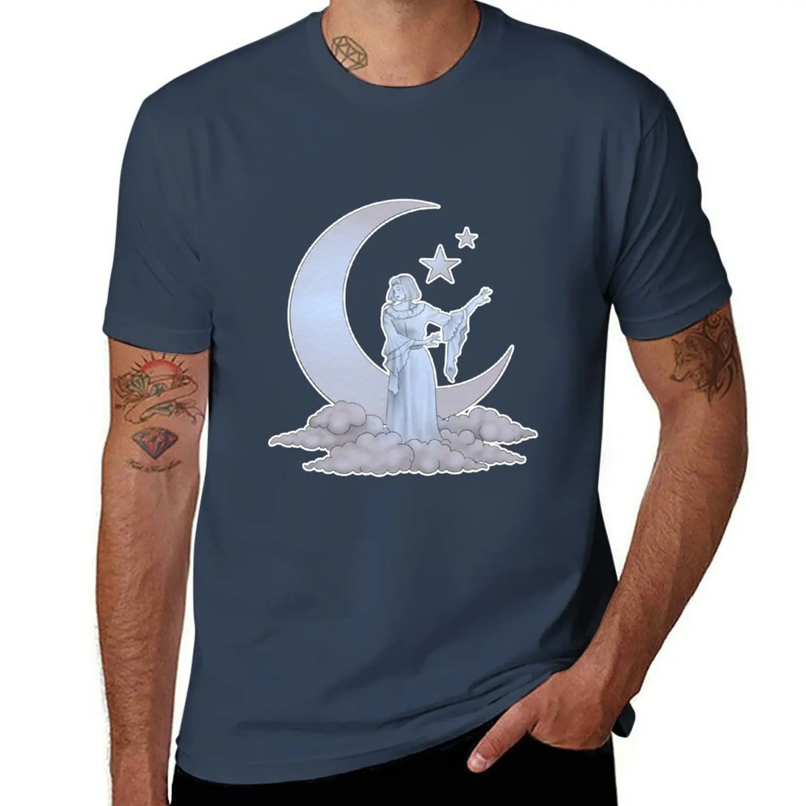 

Aurora Aksnes Moon Blue футболка футболки дизайнерская футболка мужская хлопковая футболка мужская дизайнерская футболка