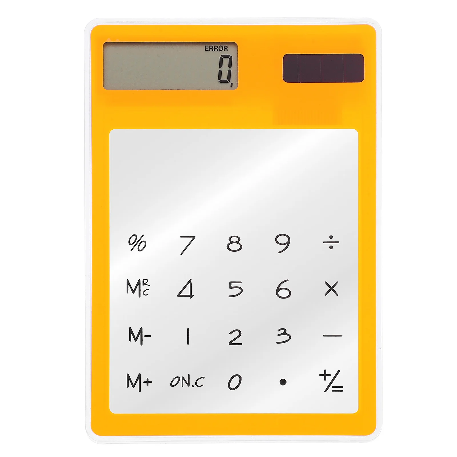 

Solar Calculator Orange Transparent Touch Panel 8 LCD Portable Handy Mini Office Desktop Calculator Calculators Desktop