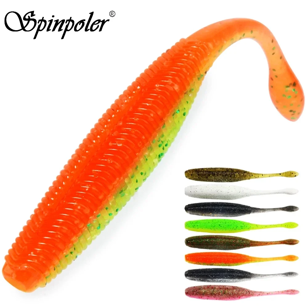 Spinpoler Stick Wurm Softbait Angelköder gesalzener gerader Schwanz 7,5 m/9 cm/11 cm perfekter Kunststoff Dream Shot Soft Bass 10 Stück/Packung