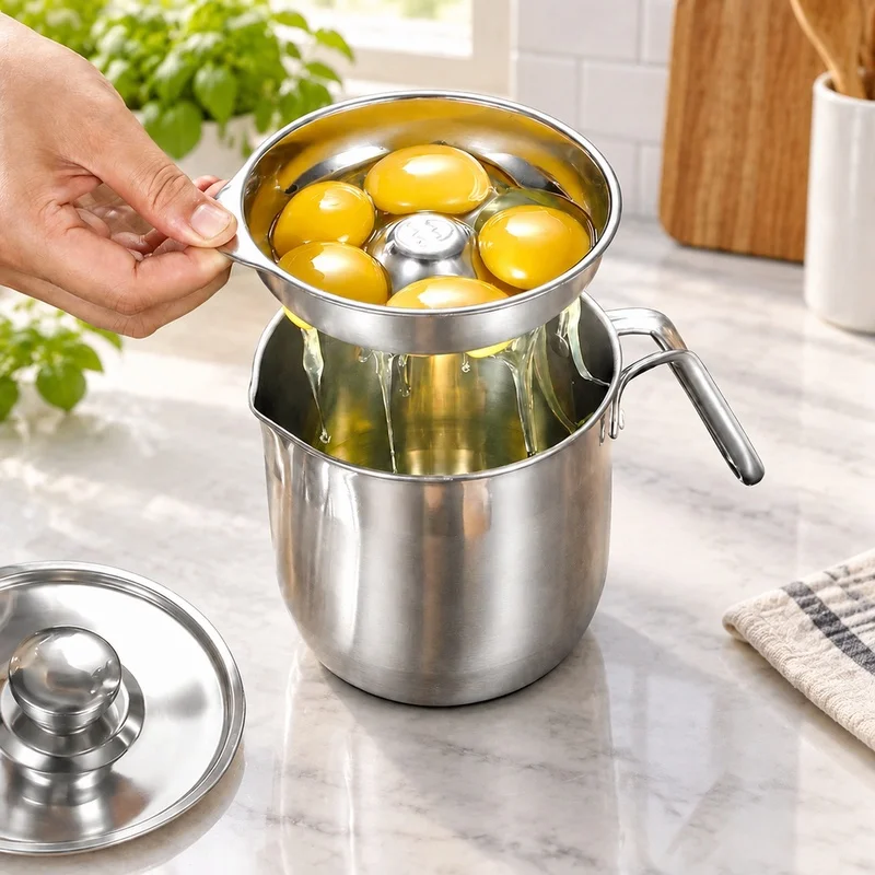 304 Stainless Steel Egg Yolk Divider for Protein Separation, Sturdy Kitchen Gadget for Preparing Baby Meals