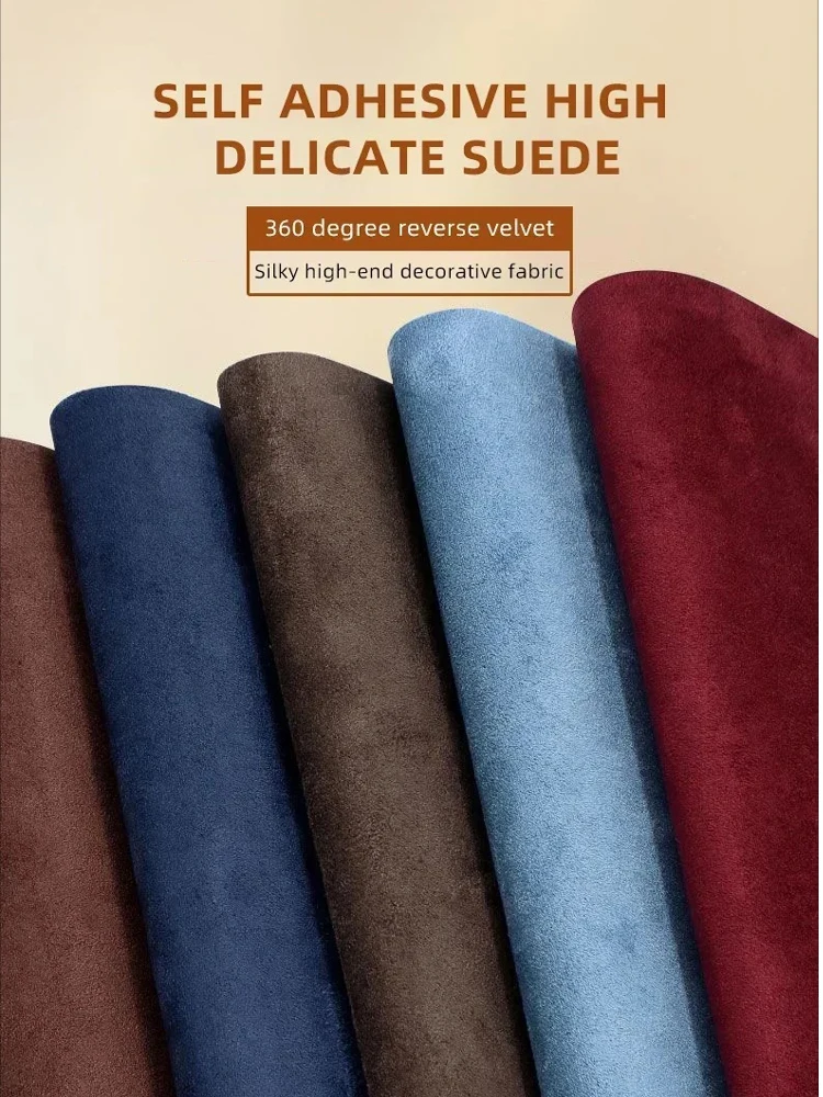 Zelfklevende suède stof kleverige Alcatara lederen doek patch sticker voor doe-het-zelf bank tafel stoel tas schoenen bed auto-interieur - afbeelding 2