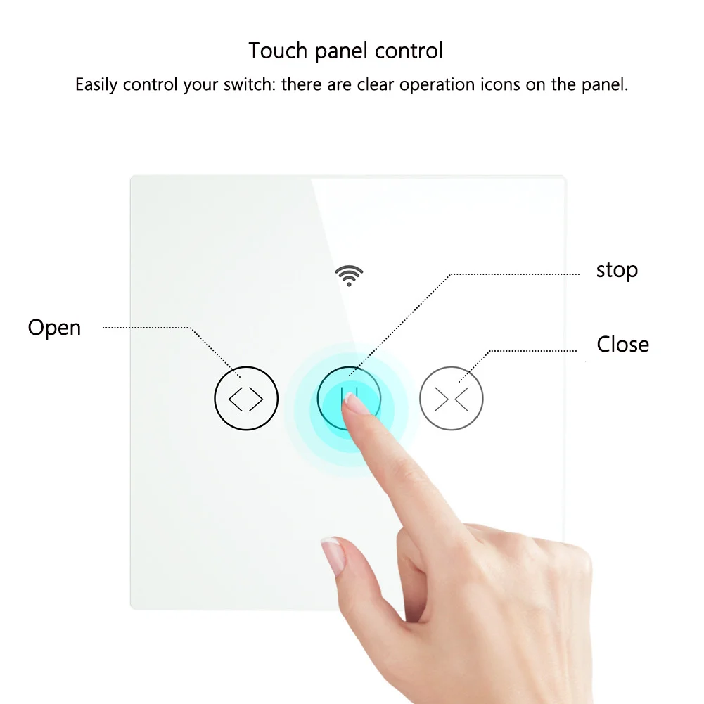 

Voice Control Electric Curtain Wall Touch Switch Graffiti Wifi Smart Curtain Switch Intelligent APP Remote Control