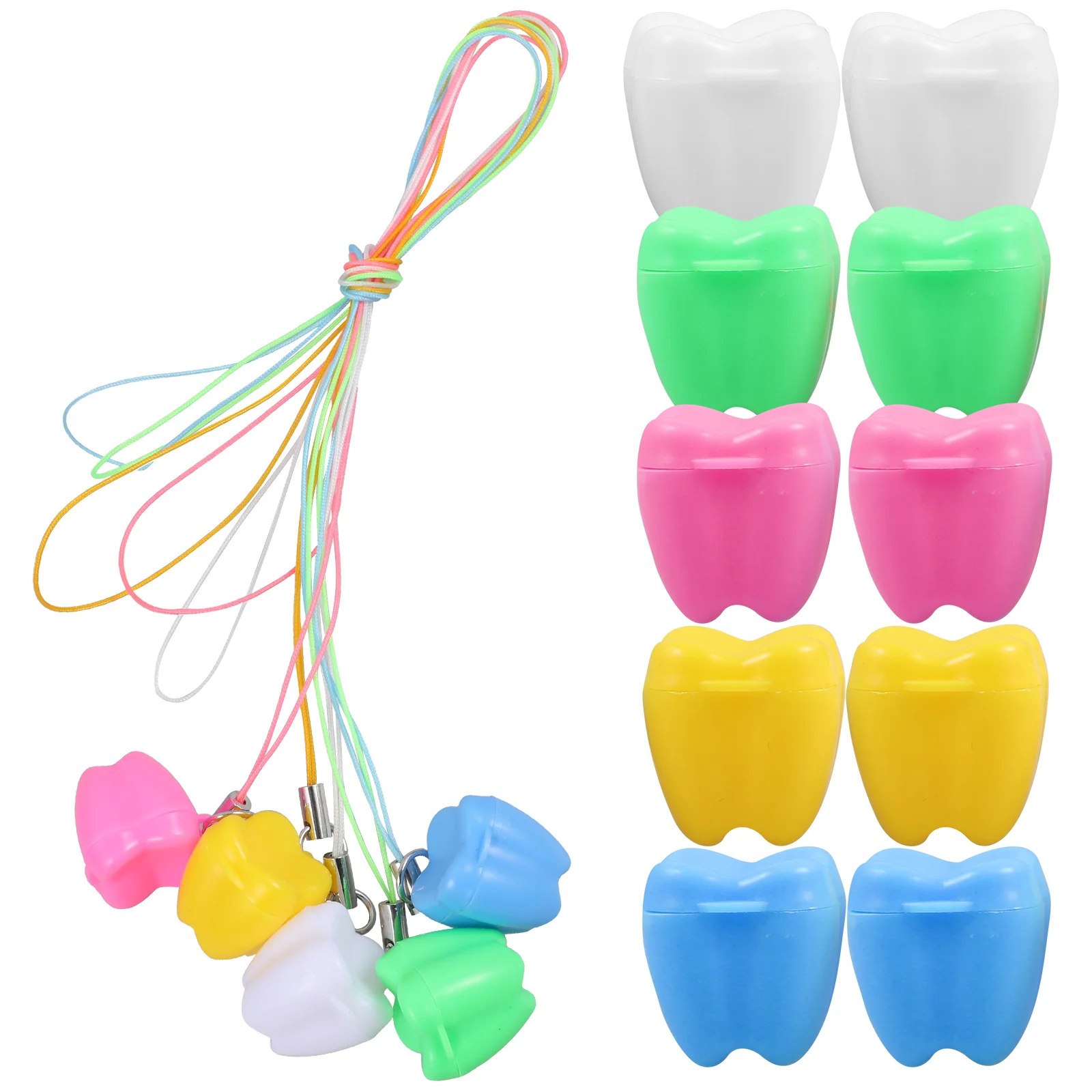 20 Pcs Tooth Storage Box Keepsake Holder Kids Lost Teeth for Children Organizer Baby Cotton Thread